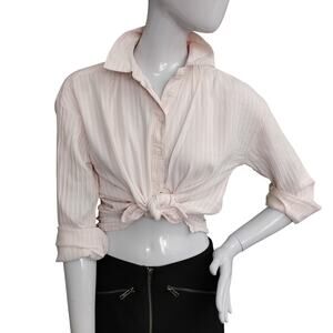 Levi's Button Down Shirt Size Small Light Pink and White Stripes Long Sleeve